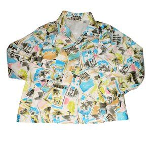 Laura Ashley Womens Spring Lightweight Blazer/Jacket-Multicolor-Size Large-GUC